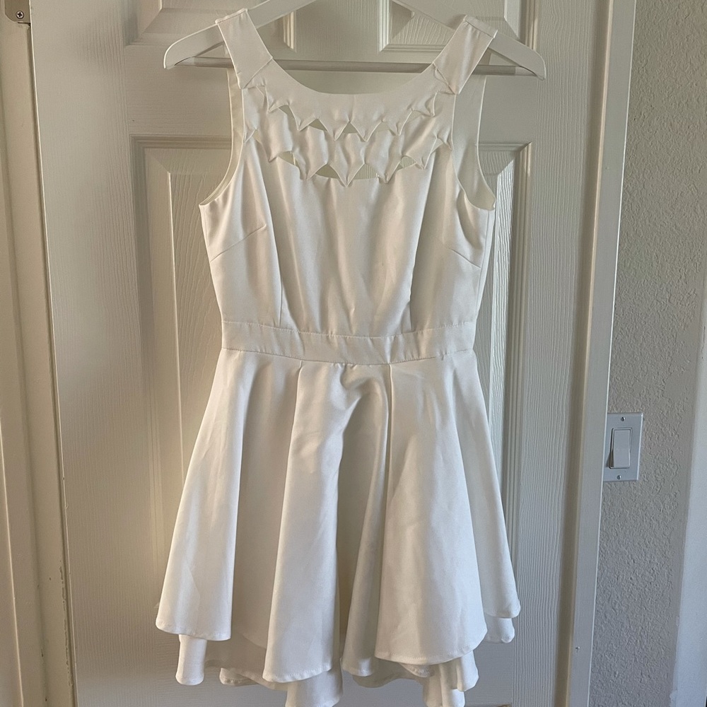 White skater dress
